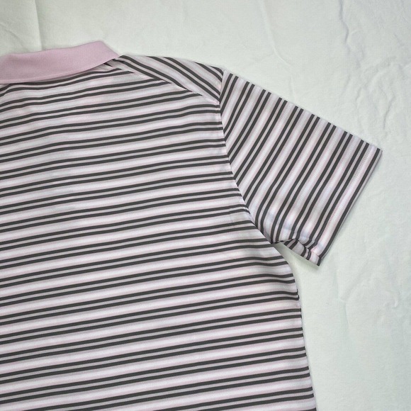Nike Mens Dri-Fit Victory Striped Golf Polo Shirt Pink L - Picture 11 of 13
